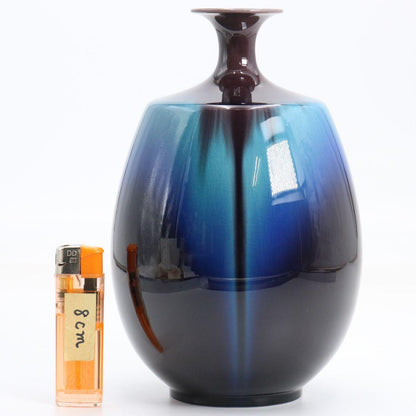 Kutani Vase by Living National Treasure Tokuda Yasokichi III — Hekimei-yu Glaze
