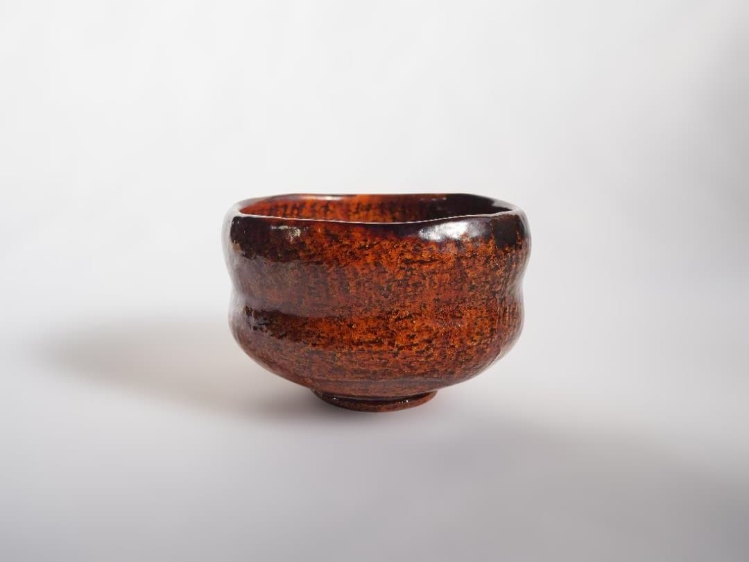 9th-Gen Ohi Chozaemon Amber Glaze Chawan | Totsusai | Japan Craft Society Member | Signed Box