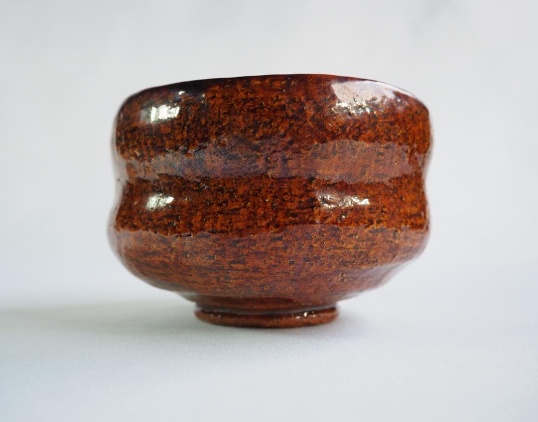 9th-Gen Ohi Chozaemon Amber Glaze Chawan | Totsusai | Japan Craft Society Member | Signed Box