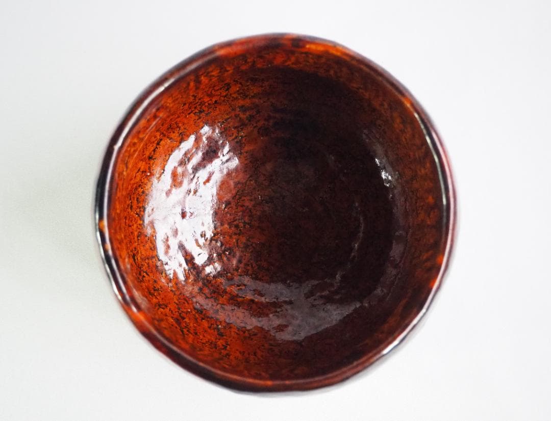 9th-Gen Ohi Chozaemon Amber Glaze Chawan | Totsusai | Japan Craft Society Member | Signed Box