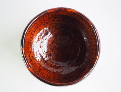 9th-Gen Ohi Chozaemon Amber Glaze Chawan | Totsusai | Japan Craft Society Member | Signed Box