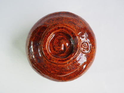 9th-Gen Ohi Chozaemon Amber Glaze Chawan | Totsusai | Japan Craft Society Member | Signed Box
