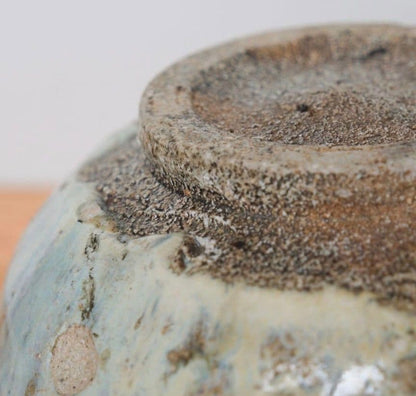 Madara Karatsu Chawan by Hamamoto Yoshiyuki — Mottled Straw Ash Tea Bowl from Sanri Kiln