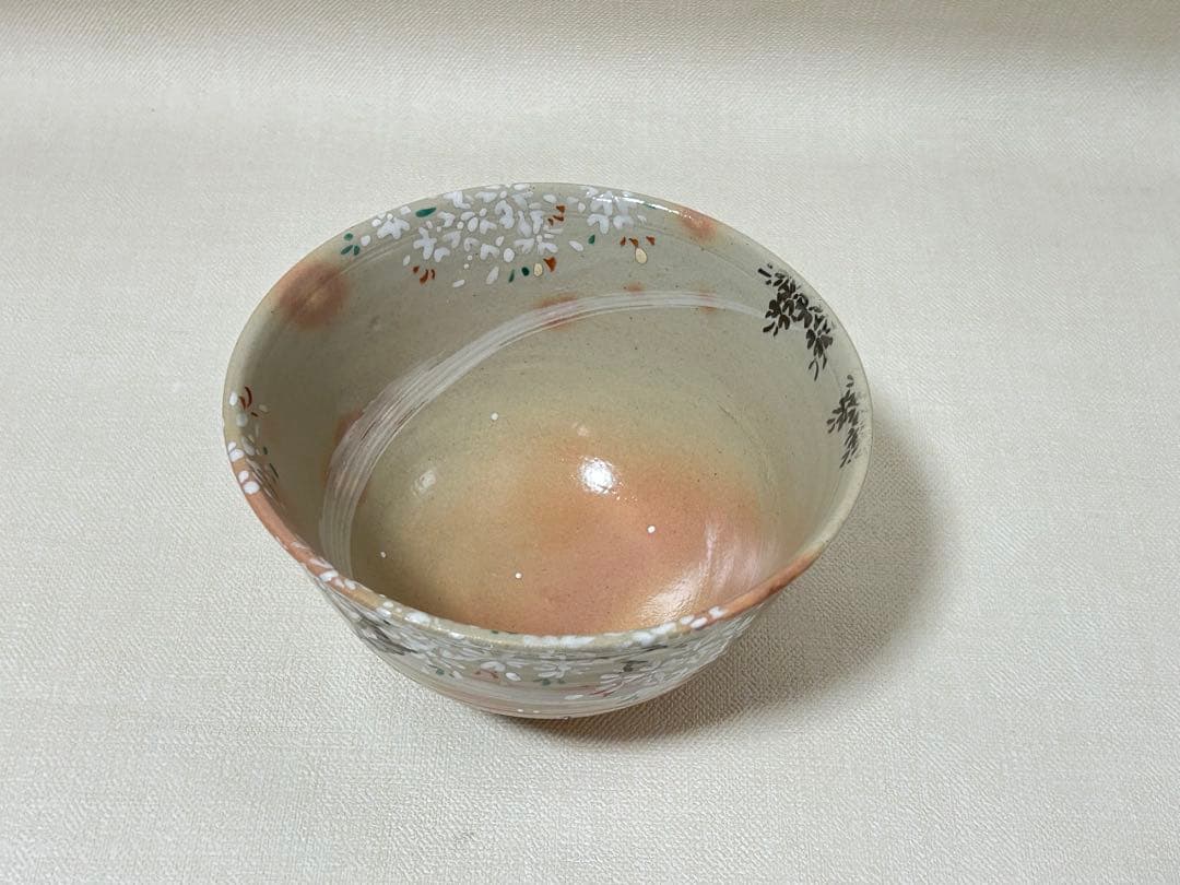 Sakuma Shozan Matsusaka Banko Iro-e Sakura Chawan | Polychrome Cherry Blossom Tea Bowl with Paulownia Tomobako