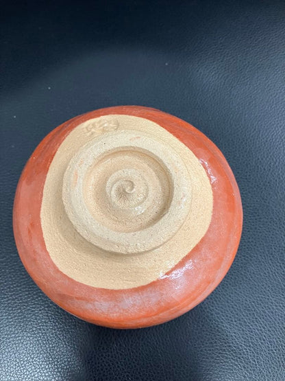 Unused Aka-Raku Matcha Bowl – Red Tea Bowl – Vintage Japanese Pottery