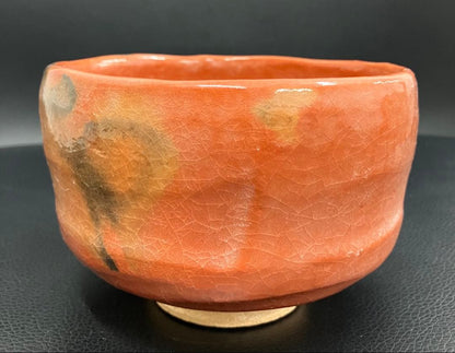 Unused Aka-Raku Matcha Bowl – Red Tea Bowl – Vintage Japanese Pottery