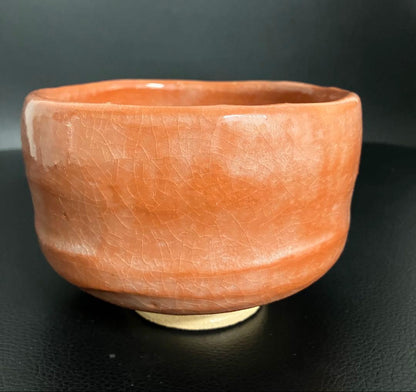 Unused Aka-Raku Matcha Bowl – Red Tea Bowl – Vintage Japanese Pottery