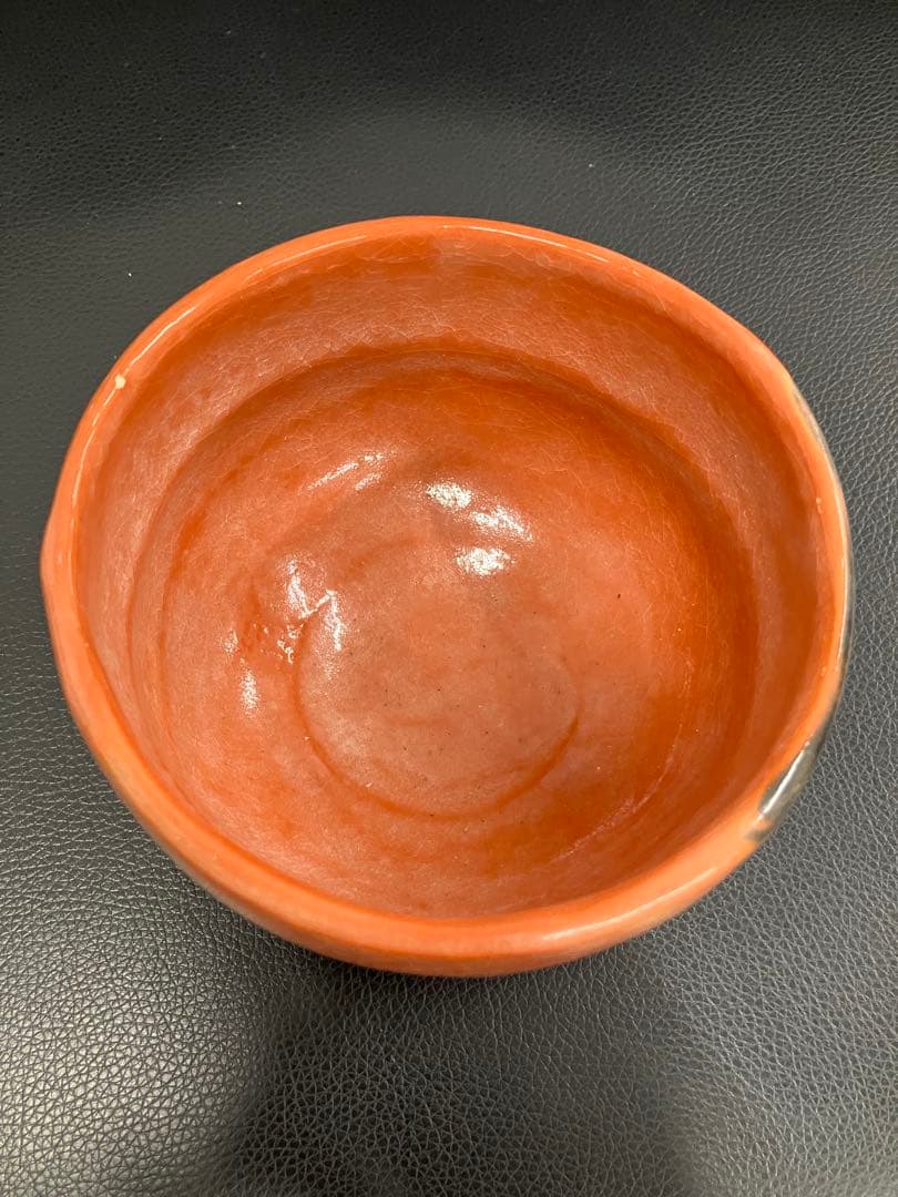Unused Aka-Raku Matcha Bowl – Red Tea Bowl – Vintage Japanese Pottery