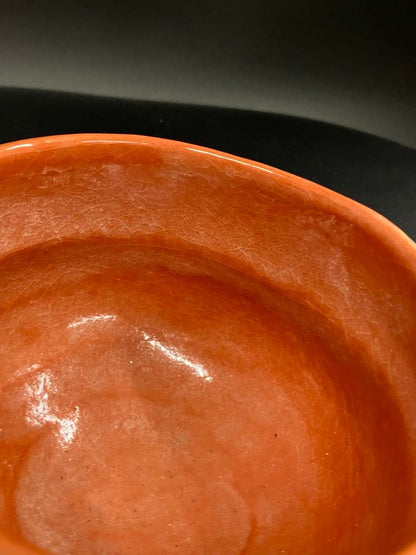 Unused Aka-Raku Matcha Bowl – Red Tea Bowl – Vintage Japanese Pottery