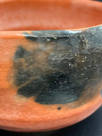 Unused Aka-Raku Matcha Bowl – Red Tea Bowl – Vintage Japanese Pottery