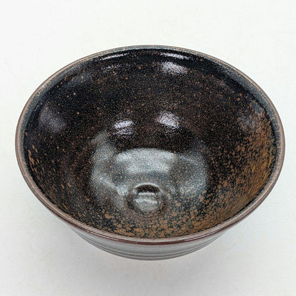 Kurokawa Seisetsu Tenmoku Glaze Tea Bowl — Zentei-an Goho Kiln, Oil Spot Ground