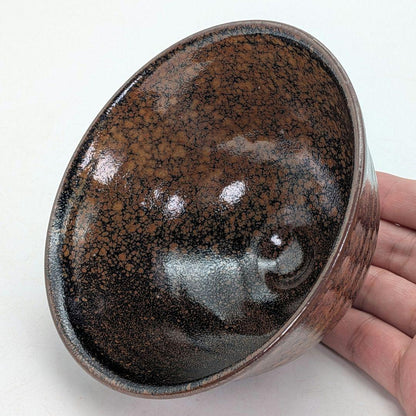 Kurokawa Seisetsu Tenmoku Glaze Tea Bowl — Zentei-an Goho Kiln, Oil Spot Ground