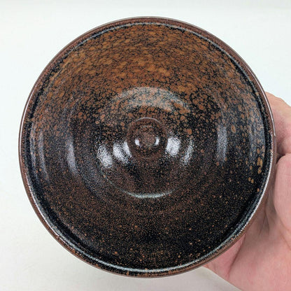 Kurokawa Seisetsu Tenmoku Glaze Tea Bowl — Zentei-an Goho Kiln, Oil Spot Ground
