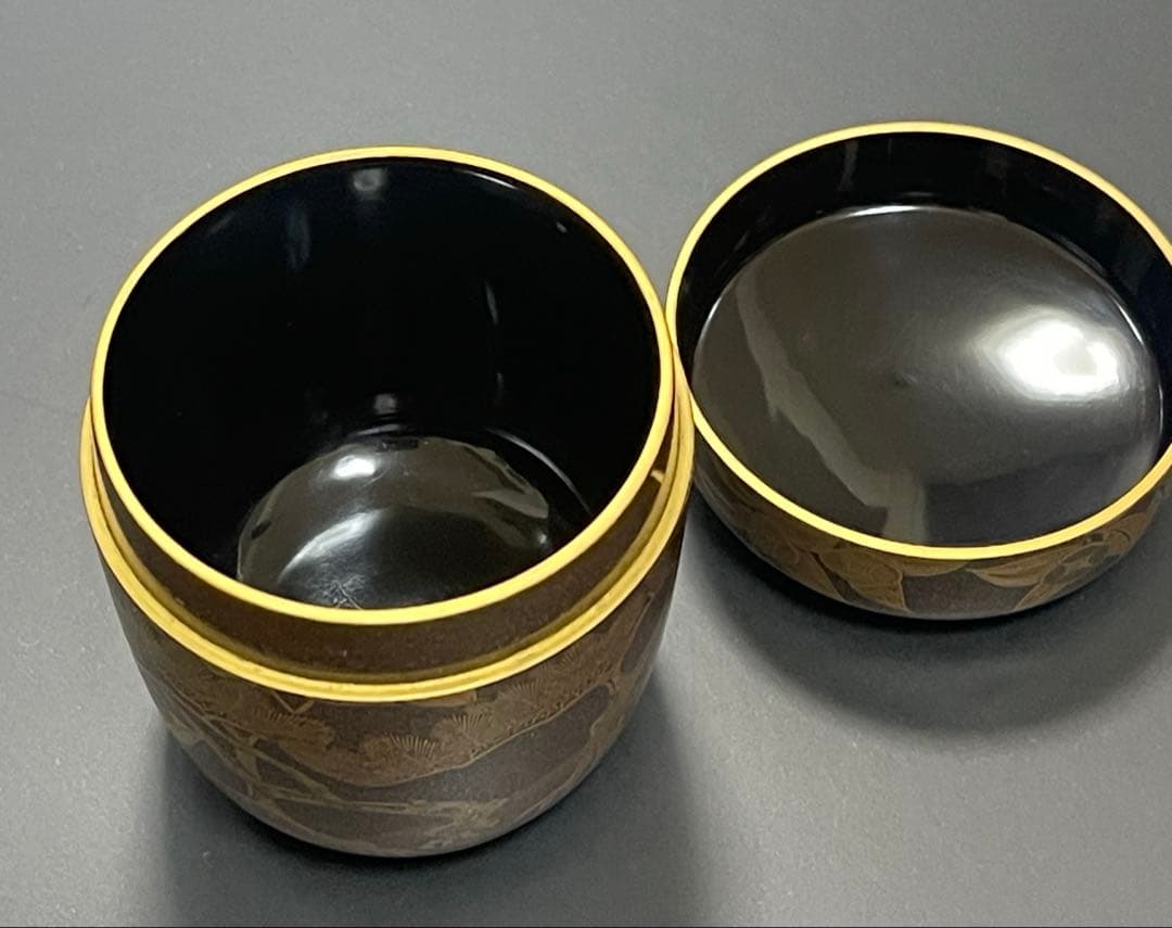 Edo Period Antique Maki-e Natsume Tea Caddy 1746 — Nashiji & Akikusa Autumn Grasses with Imaeda Family Tomobako