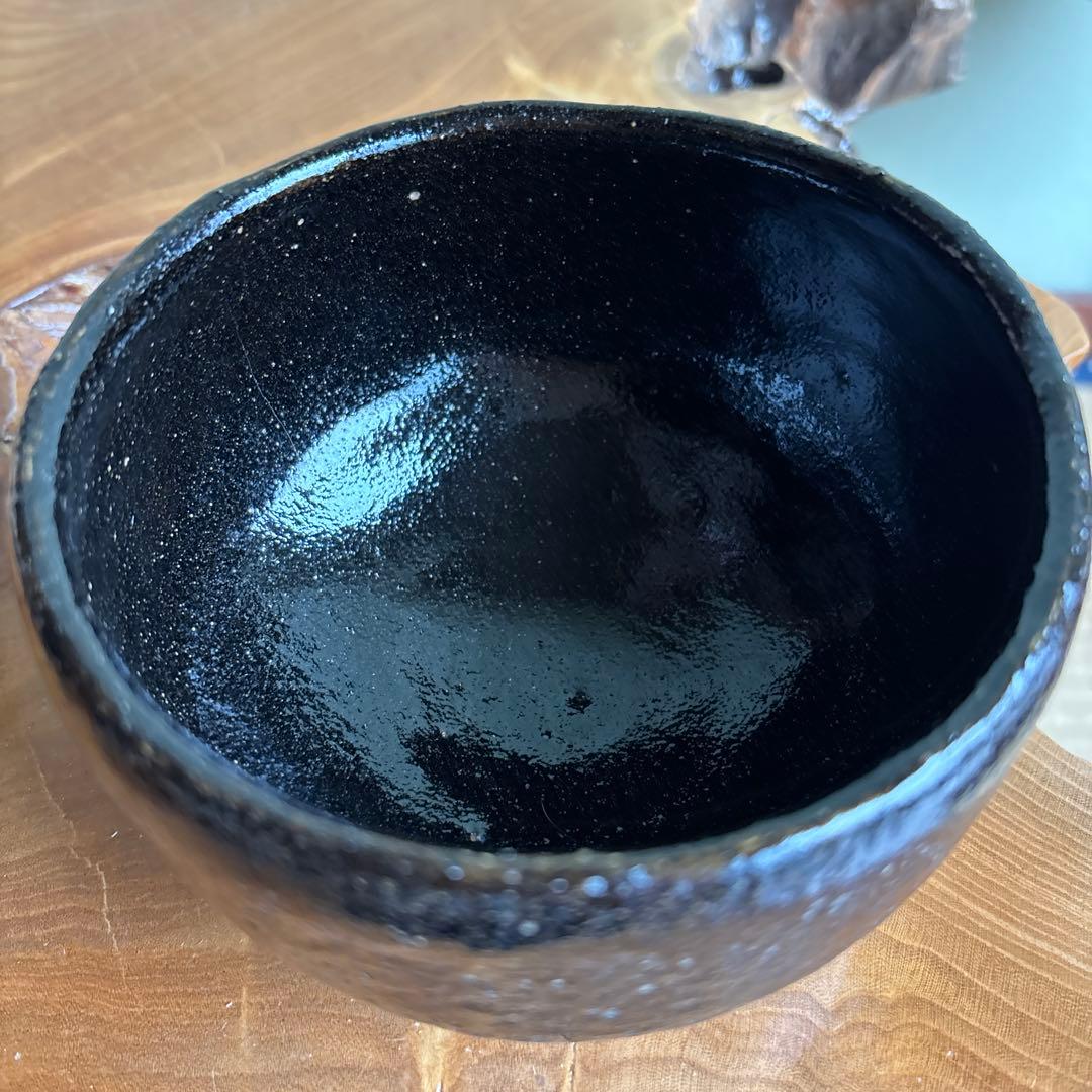 Izumo Ware Black Glaze Chawan — Deep Obsidian Matcha Bowl with Tomobako, Shimane Japan