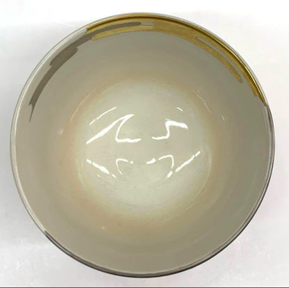 Ninsei-Style Kabuto Helmet Tea Bowl by Heian Shodo - Kyo-Yaki Iro-e Chawan with Iris