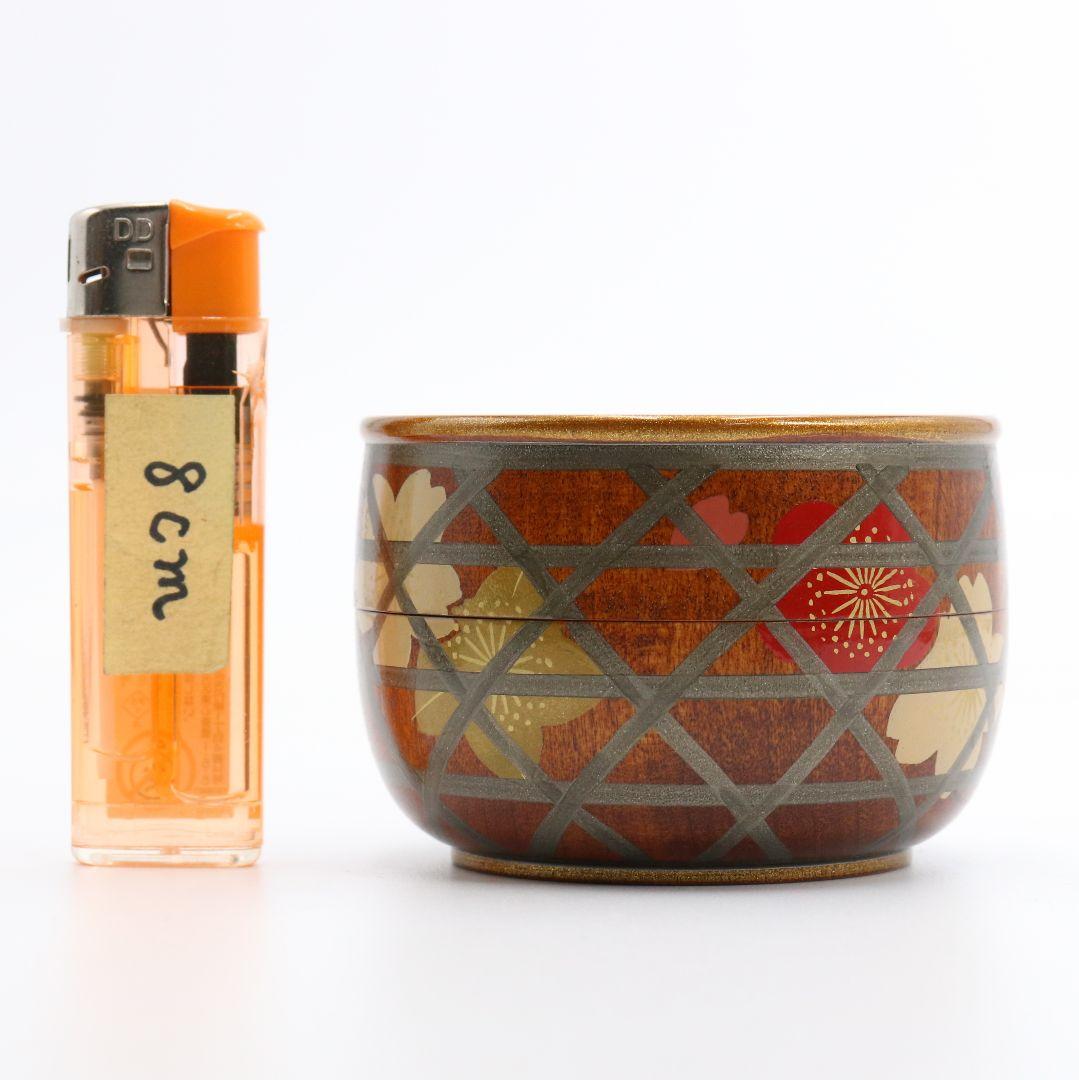 Spring Flower Maki-e Basket Natsume by Nakamura Kosai - Kagome Tea Caddy with Signed Box