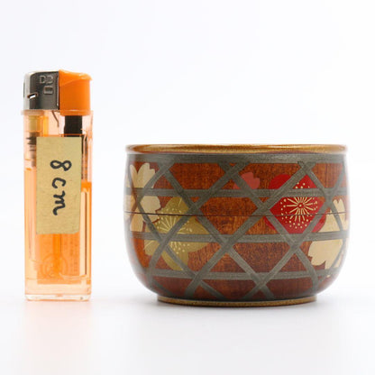 Spring Flower Maki-e Basket Natsume by Nakamura Kosai - Kagome Tea Caddy with Signed Box