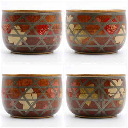 Spring Flower Maki-e Basket Natsume by Nakamura Kosai - Kagome Tea Caddy with Signed Box