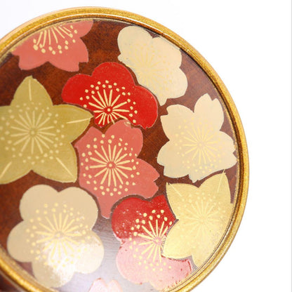Spring Flower Maki-e Basket Natsume by Nakamura Kosai - Kagome Tea Caddy with Signed Box