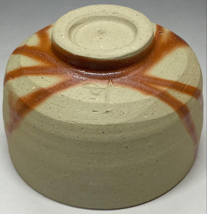 Bizen Hidasuki Chawan by Yamamoto Izuru — Red Cord Marks Tea Bowl, Cultural Property Artist