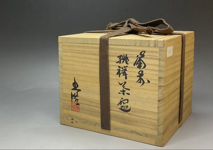 Bizen Hidasuki Chawan by Yamamoto Izuru — Red Cord Marks Tea Bowl, Cultural Property Artist