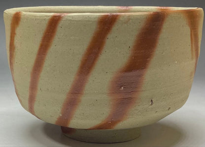 Bizen Hidasuki Chawan by Yamamoto Izuru — Red Cord Marks Tea Bowl, Cultural Property Artist