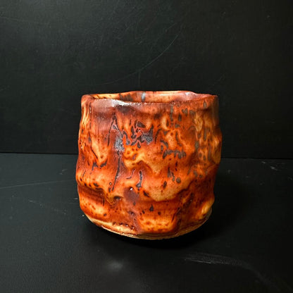 Beni-Shino 'Honoo-mai' Chawan by Yamada Kazu, Disciple of Tōkurō — Echizen, with Tomobako