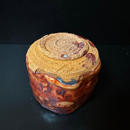 Beni-Shino 'Honoo-mai' Chawan by Yamada Kazu, Disciple of Tōkurō — Echizen, with Tomobako