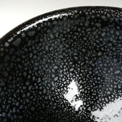 Yuteki Tenmoku Glaze Chawan — Wooden Box Inscribed Shimizu Yasutaka