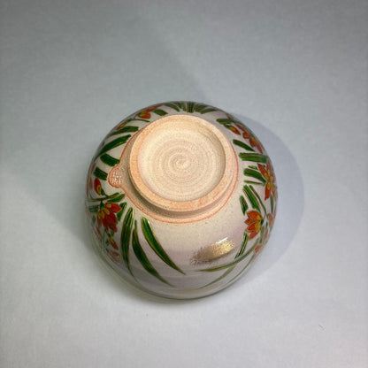 Iris Style Tea Bowl by Ikkyu-gama – Japanese Chawan – Summer Flower Art – Japan