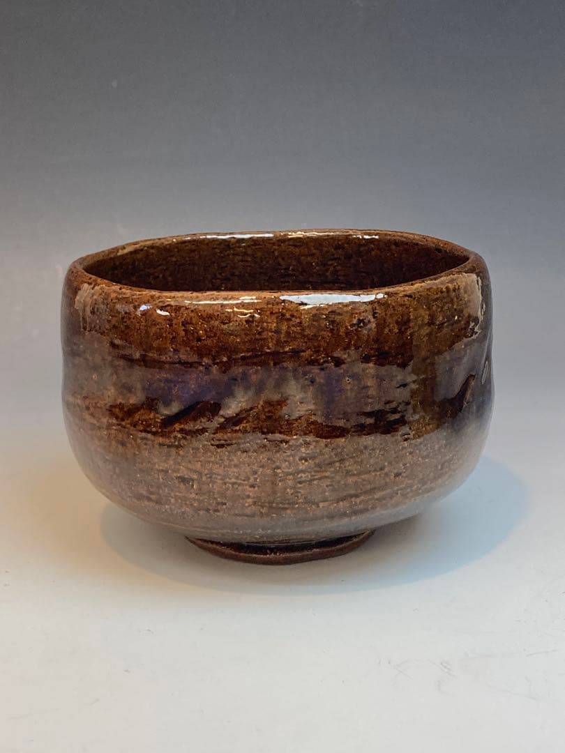 Ohi Ware Chawan by Kimura Masaki — Deep Amber Glaze Tea Bowl with Box