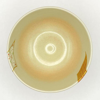 Hashimoto Kisen Taba-noshi Chawan — Iro-e Auspicious Tea Bowl, Kyo-yaki Kyoto Ceramics, Tomobako, Japanese Tea Ceremony
