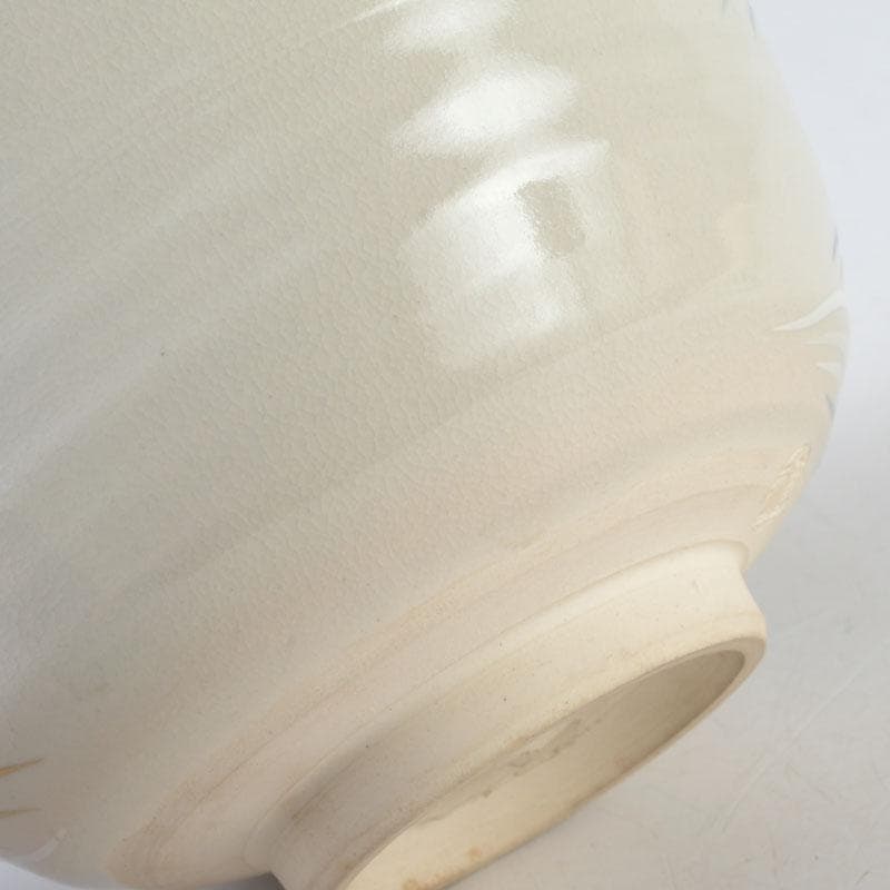 Ninsei-Style Kyo-yaki Tea Bowl – Pine Wave Design – Tezuka Toho – Japan