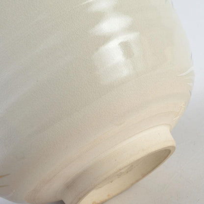 Ninsei-Style Kyo-yaki Tea Bowl – Pine Wave Design – Tezuka Toho – Japan