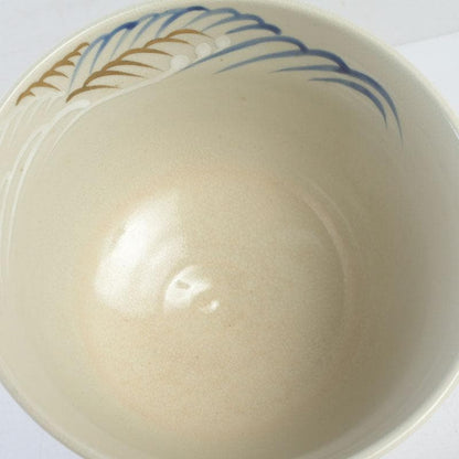 Ninsei-Style Kyo-yaki Tea Bowl – Pine Wave Design – Tezuka Toho – Japan