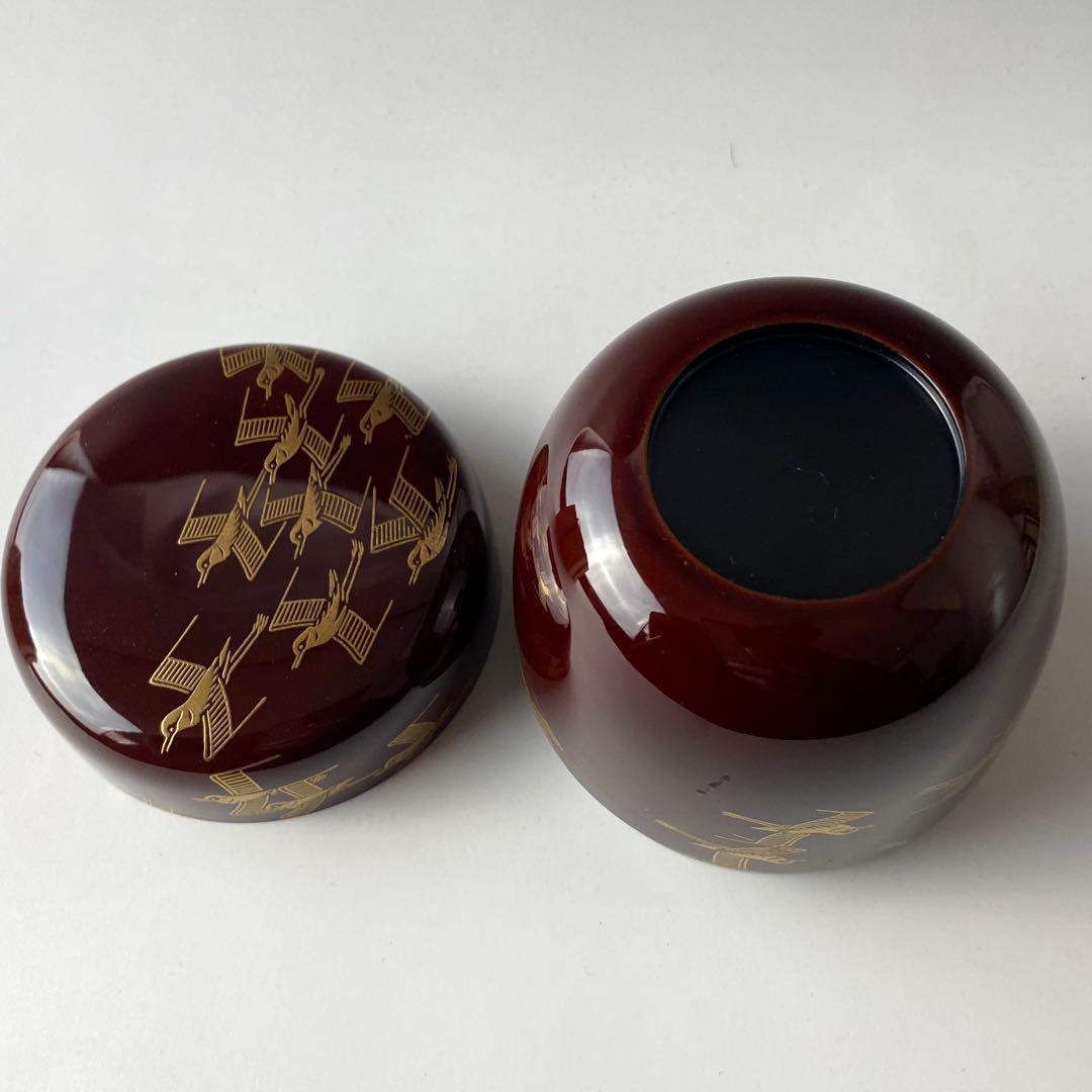 Wajima Lacquer Chidori Maki-e O-Natsume by Hirano Keizan - Gold Plover Tea Caddy