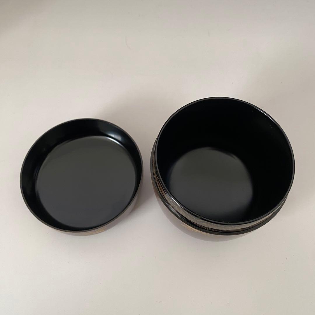 Wajima Lacquer Chidori Maki-e O-Natsume by Hirano Keizan - Gold Plover Tea Caddy