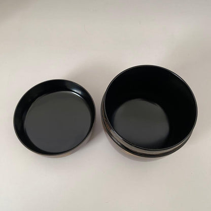 Wajima Lacquer Chidori Maki-e O-Natsume by Hirano Keizan - Gold Plover Tea Caddy