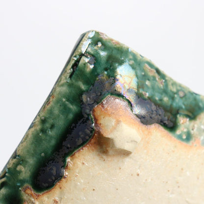Rosanjin Oribe Square Plate Set of Five with Crab Motif - Kitaoji Rosanjin Mukozuke Kaiseki Ware with Signed Tomobako