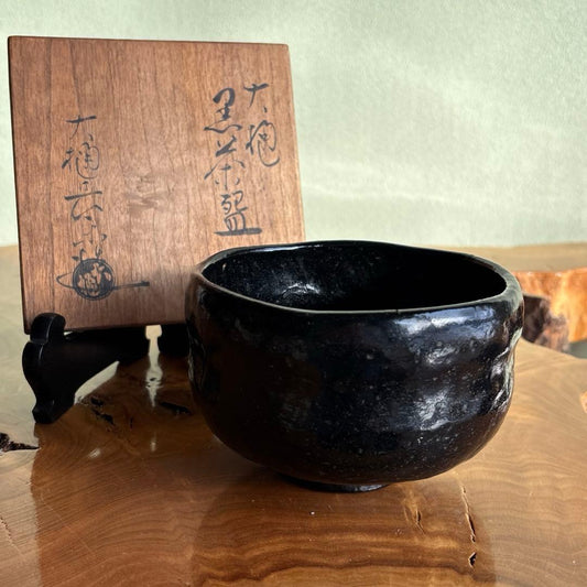 Ohi Choraku Black Ohi-yaki Chawan Kanazawa Tea Bowl Tomobako