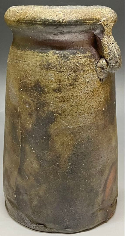 Bizen Mimitsuki Hanaire by Living National Treasure Isezaki Jun | Signed Flower Vase