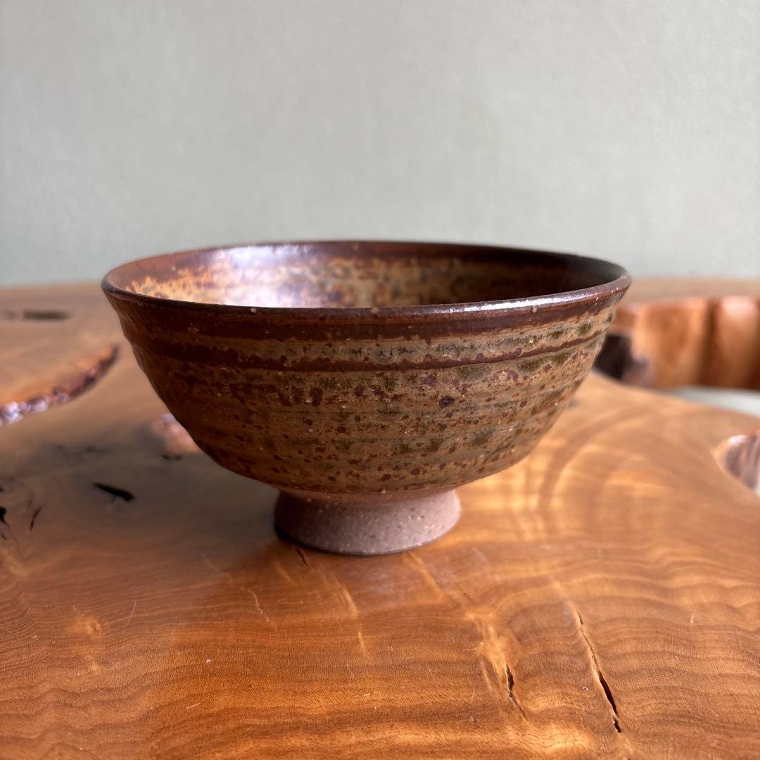 Tetsu | Natural Ash Glaze Matcha Tea Bowl — Rustic Chawan with Speckled Brown Surface
