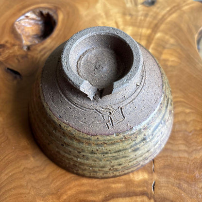 Tetsu | Natural Ash Glaze Matcha Tea Bowl — Rustic Chawan with Speckled Brown Surface