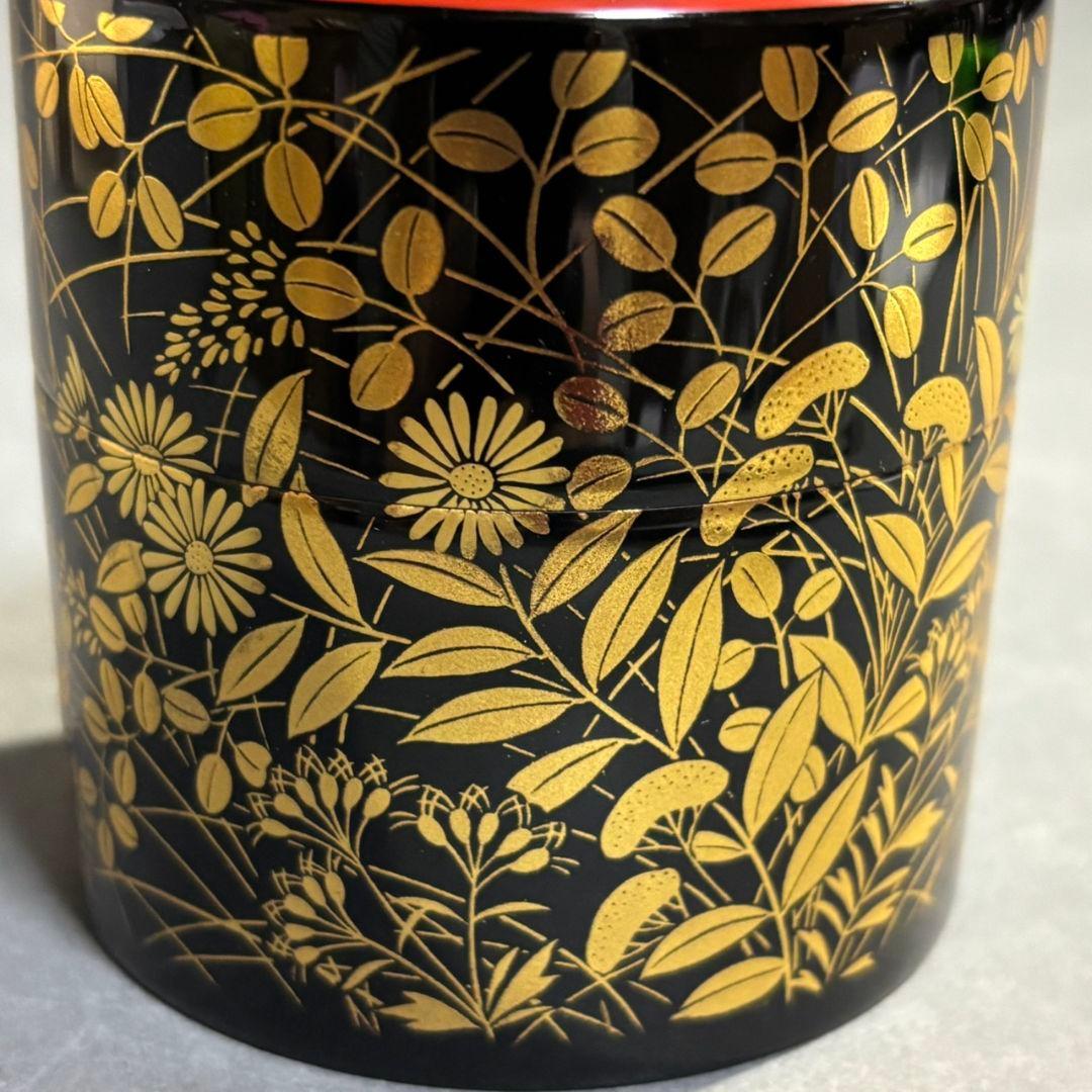 Kiku-Kiri Natsume by Wada Juho – Japanese Tea Caddy – Autumn Grass Makie – Japan
