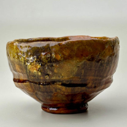 Edo Period Saga-yaki Raku Tea Bowl Arashiyama - Antique Japanese Chawan with Box