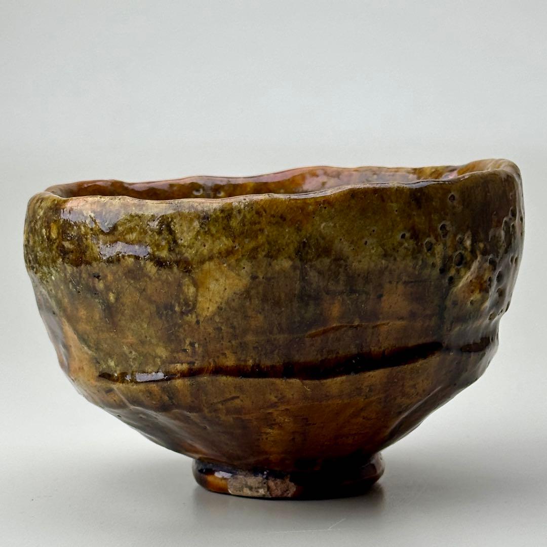 Edo Period Saga-yaki Raku Tea Bowl Arashiyama - Antique Japanese Chawan with Box