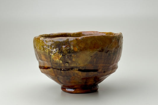 Edo Period Saga-yaki Raku Tea Bowl Arashiyama - Antique Japanese Chawan with Box