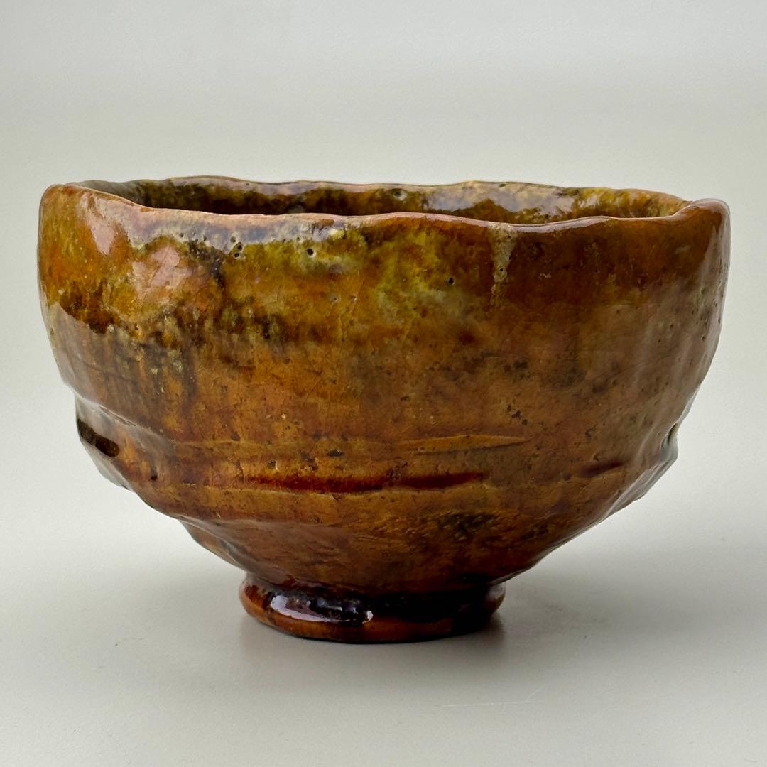 Edo Period Saga-yaki Raku Tea Bowl Arashiyama - Antique Japanese Chawan with Box