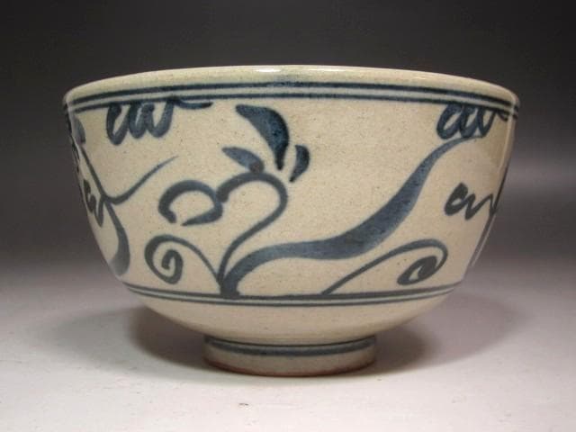 Zeze-yaki — Annam-style Chrysanthemum Tea Bowl, Urasenke 14th Tantansai Inscription